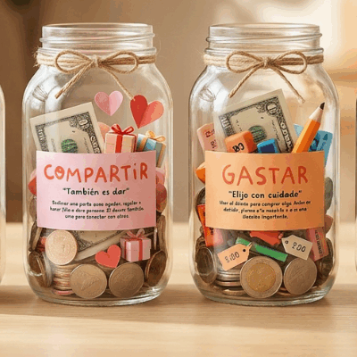 Mis Frascos de Decisiones: una forma simple y poderosa de hablar de dinero con chicos